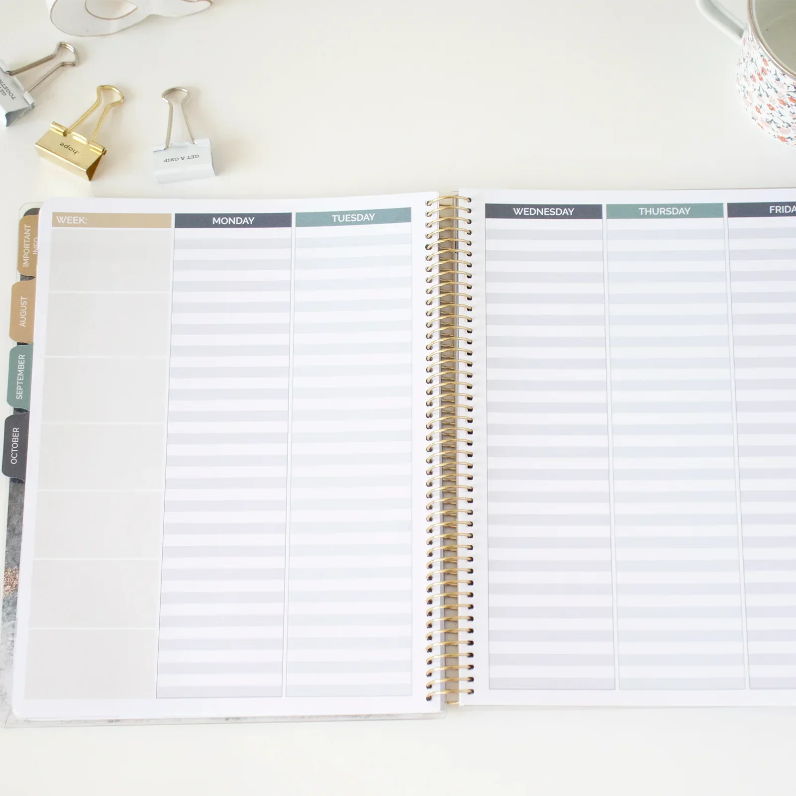 Undated Teacher Planner & Calendar, Interchangeable Cover, Neutral - Image 22