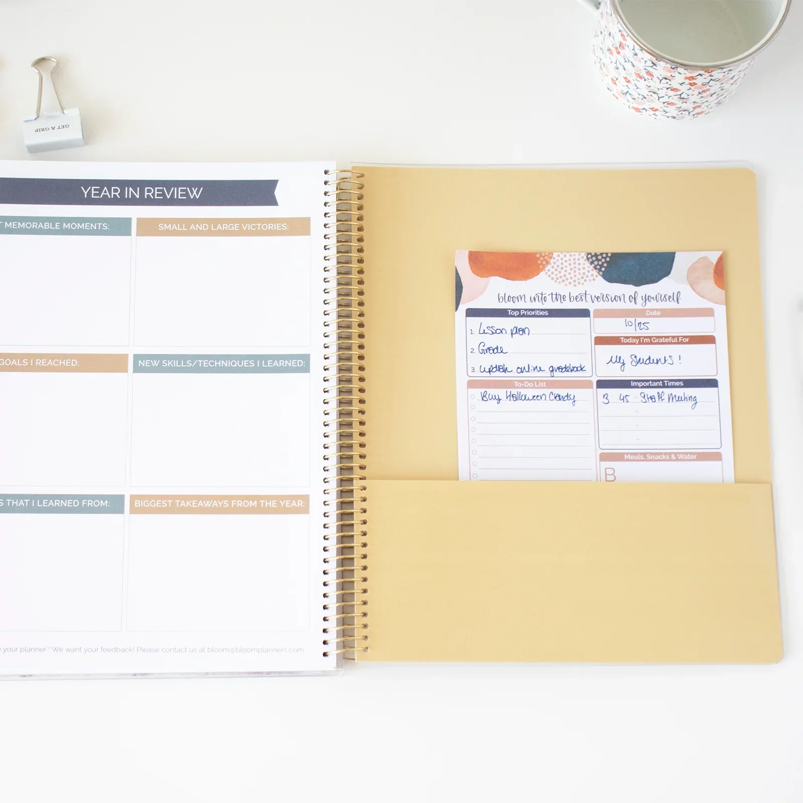 Undated Teacher Planner & Calendar, Interchangeable Cover, Neutral - Image 23