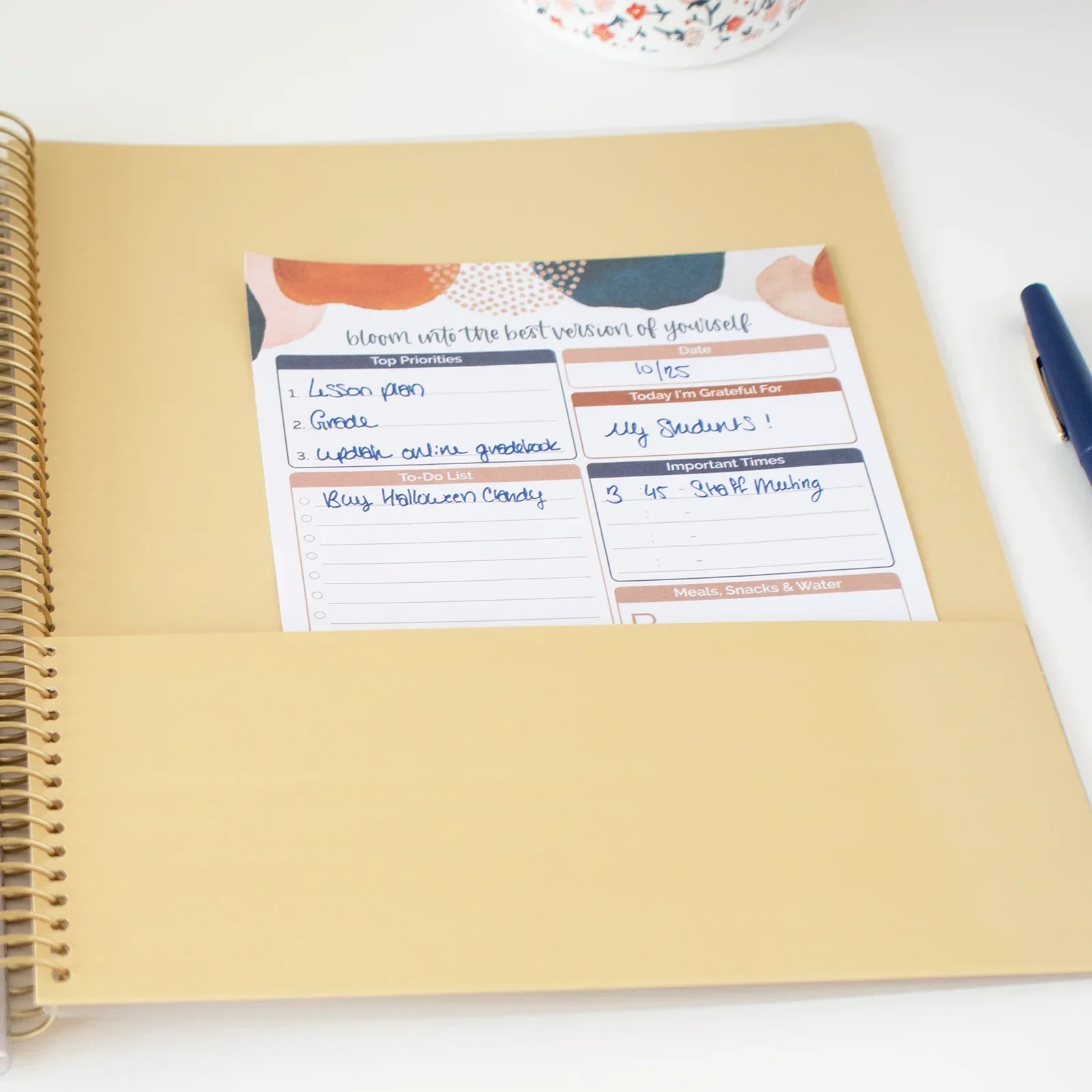 Undated Teacher Planner & Calendar, Interchangeable Cover, Neutral - Image 24