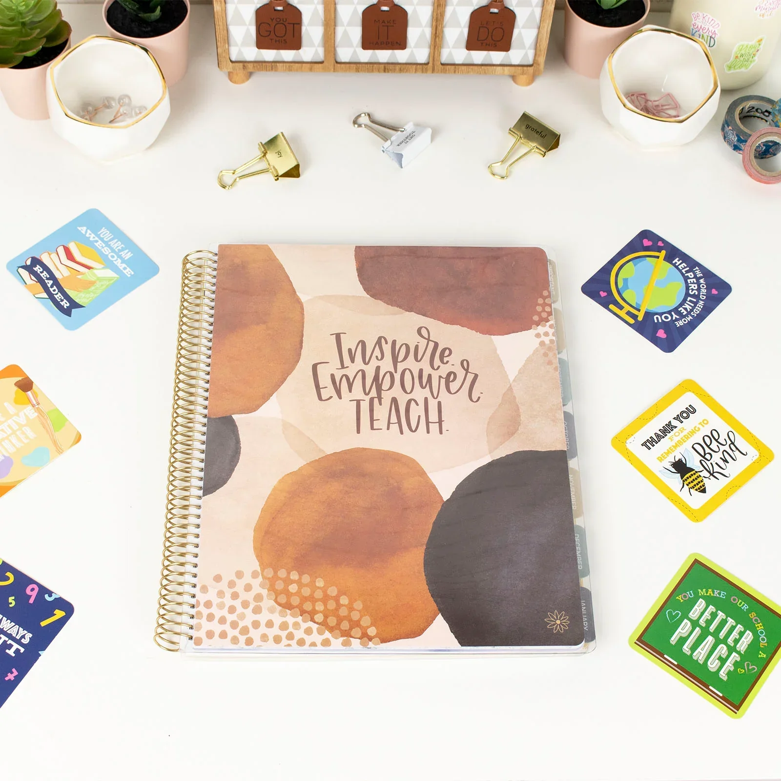 Undated Teacher Planner & Calendar, Interchangeable Cover, Neutral - Image 25