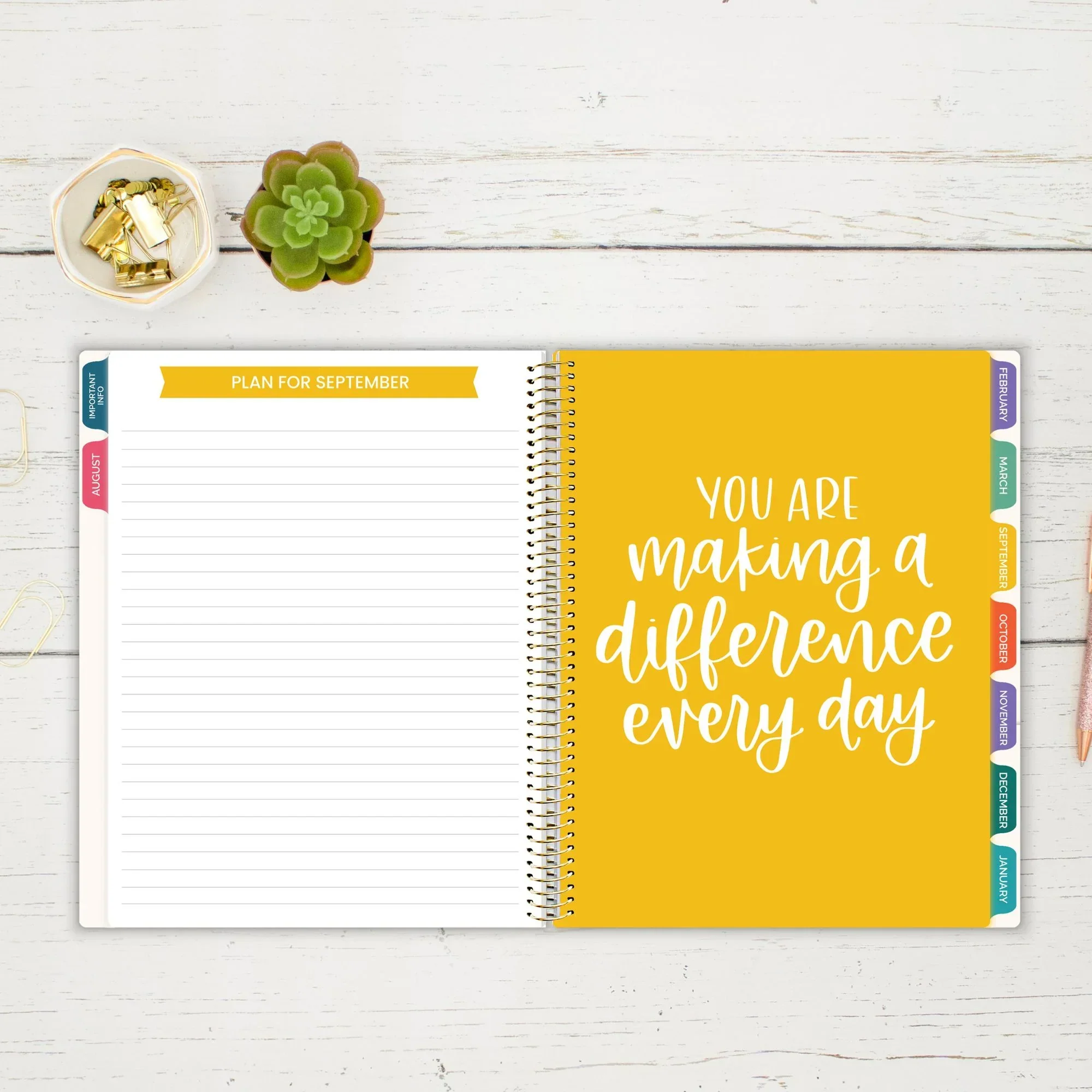 Undated Teacher Planner & Calendar, Interchangeable Cover, Bold & Bright - Image 13