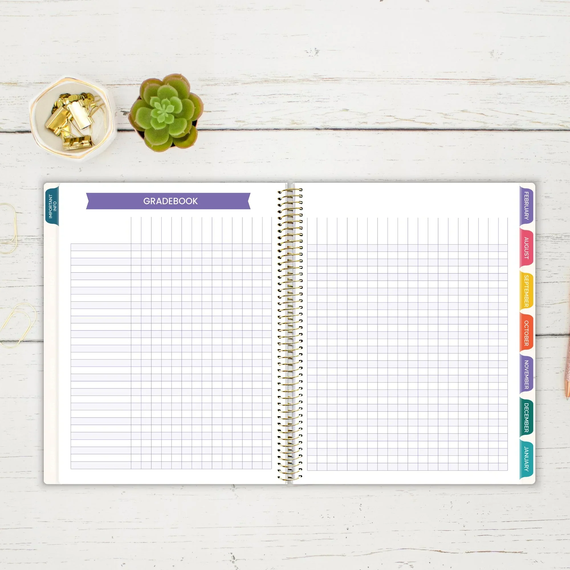Undated Teacher Planner & Calendar, Interchangeable Cover, Bold & Bright - Image 14