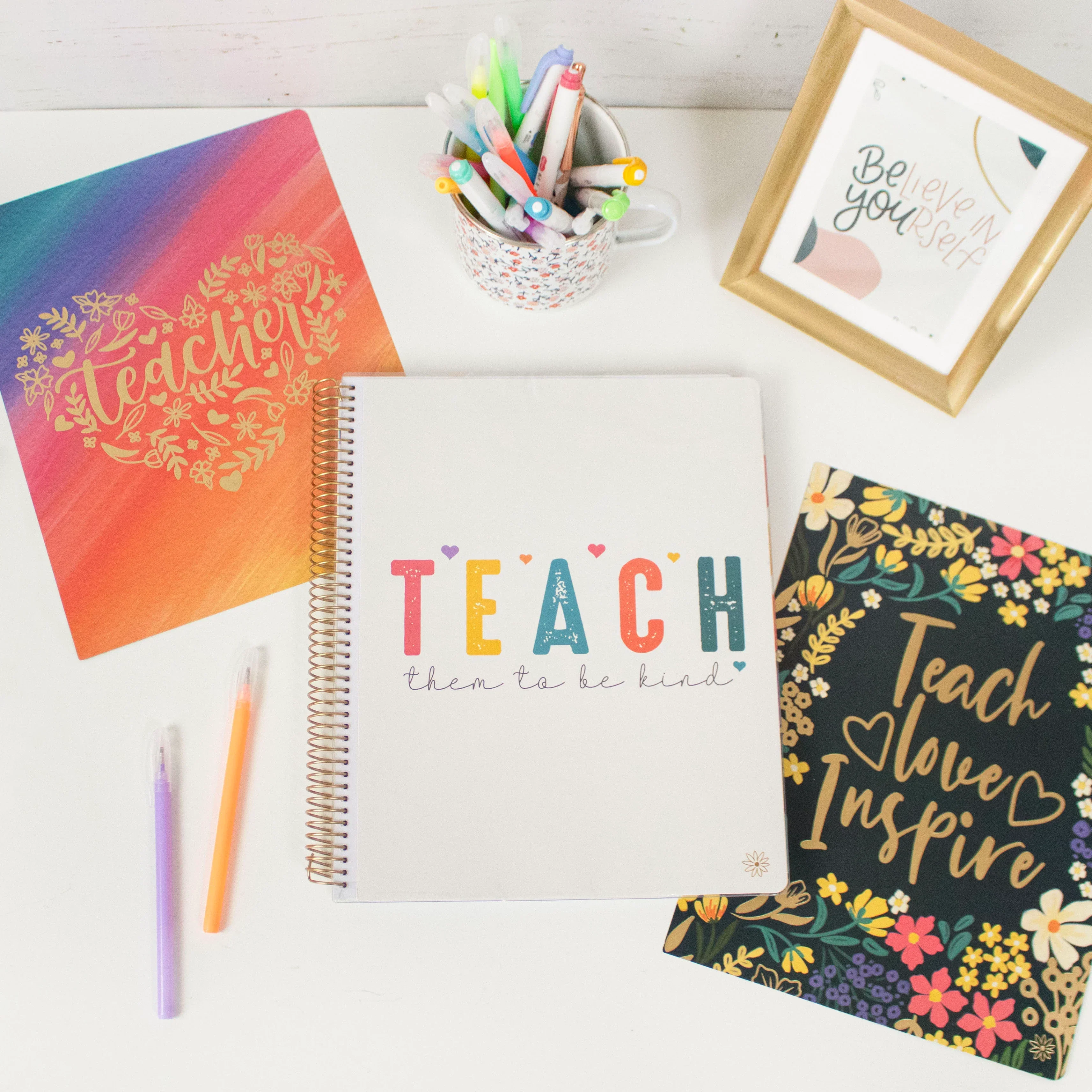 Undated Teacher Planner & Calendar, Interchangeable Cover, Bold & Bright - Image 3