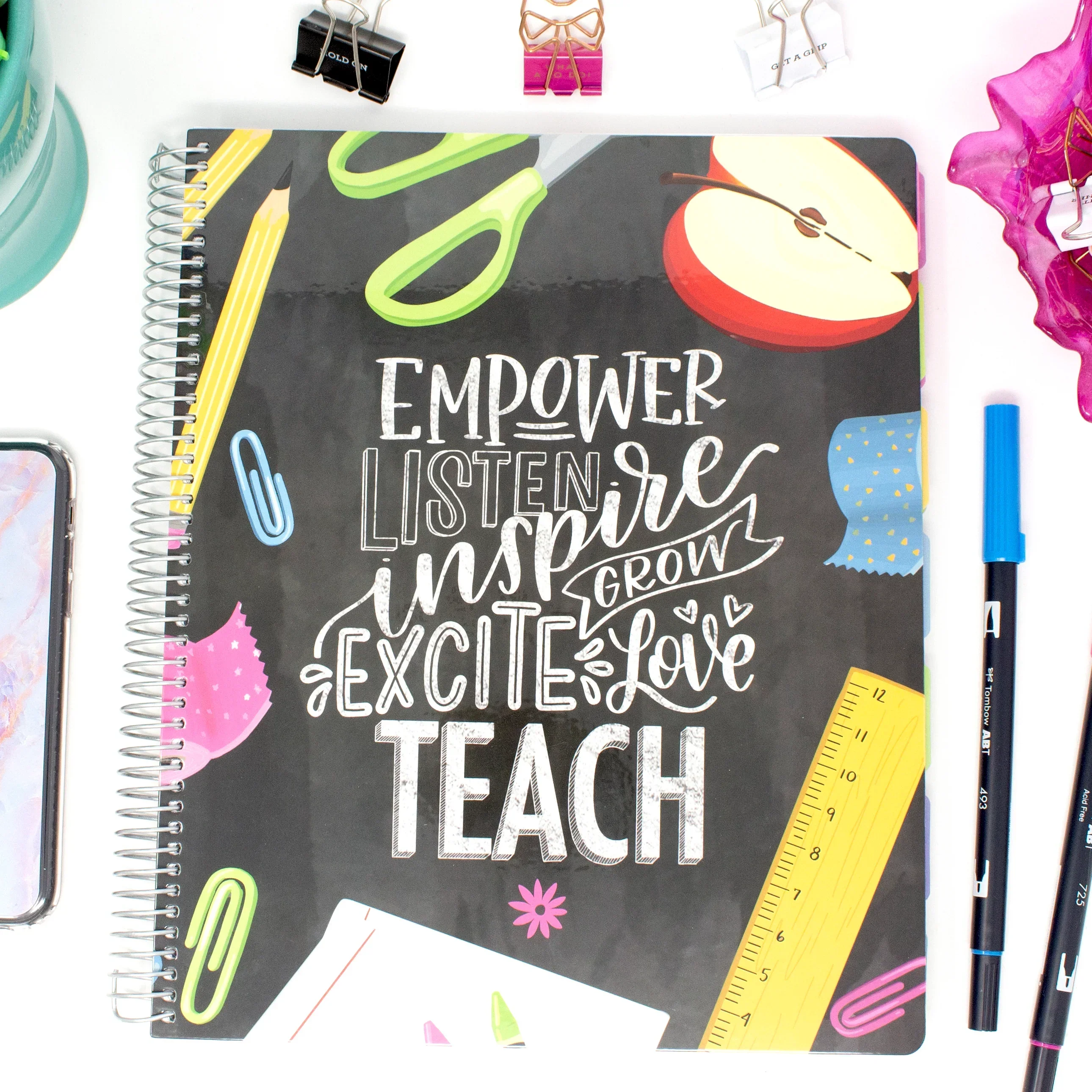 Undated Teacher Planner & Calendar, Chalkboard - Image 9
