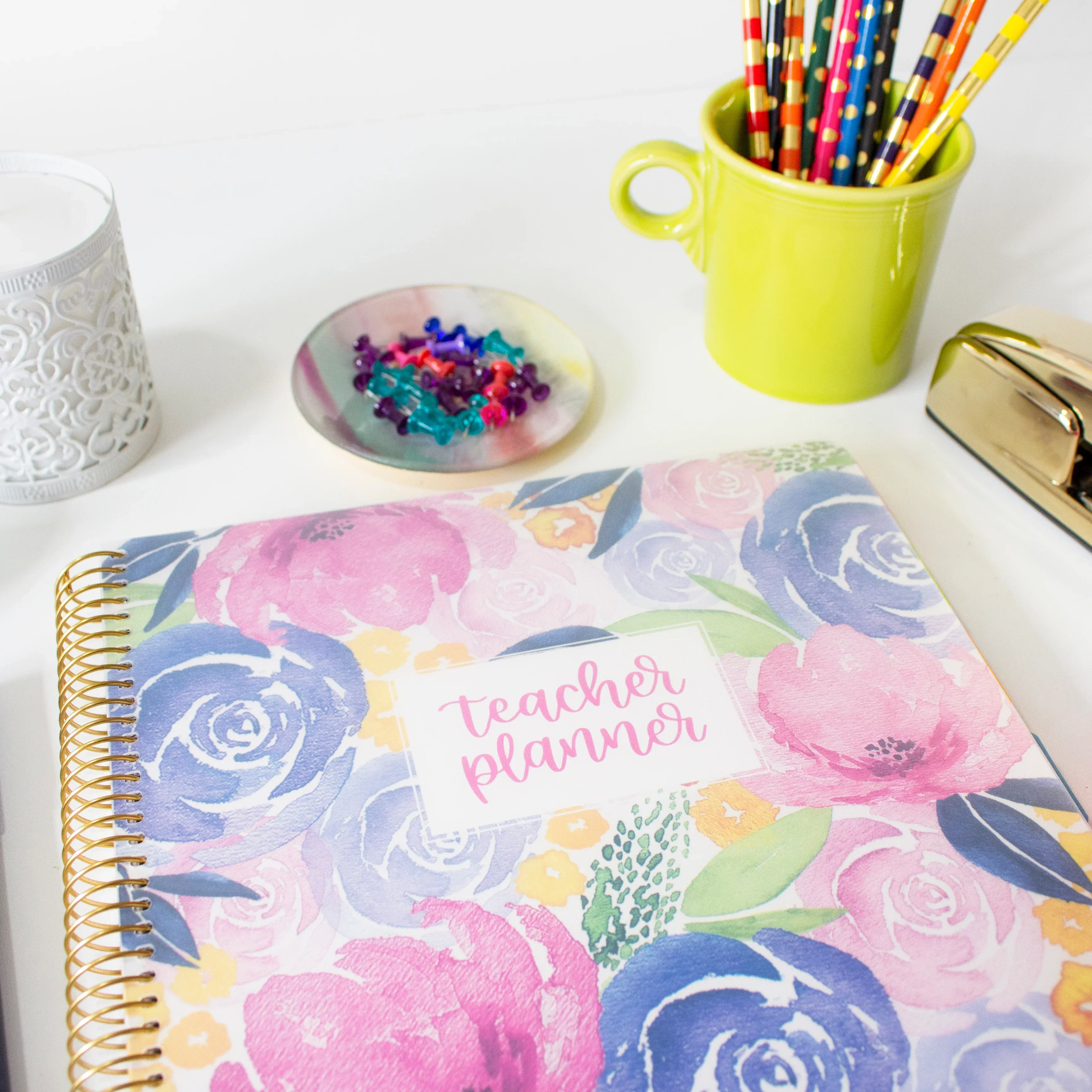 Undated Teacher Planner & Calendar, Watercolor Floral - Image 22