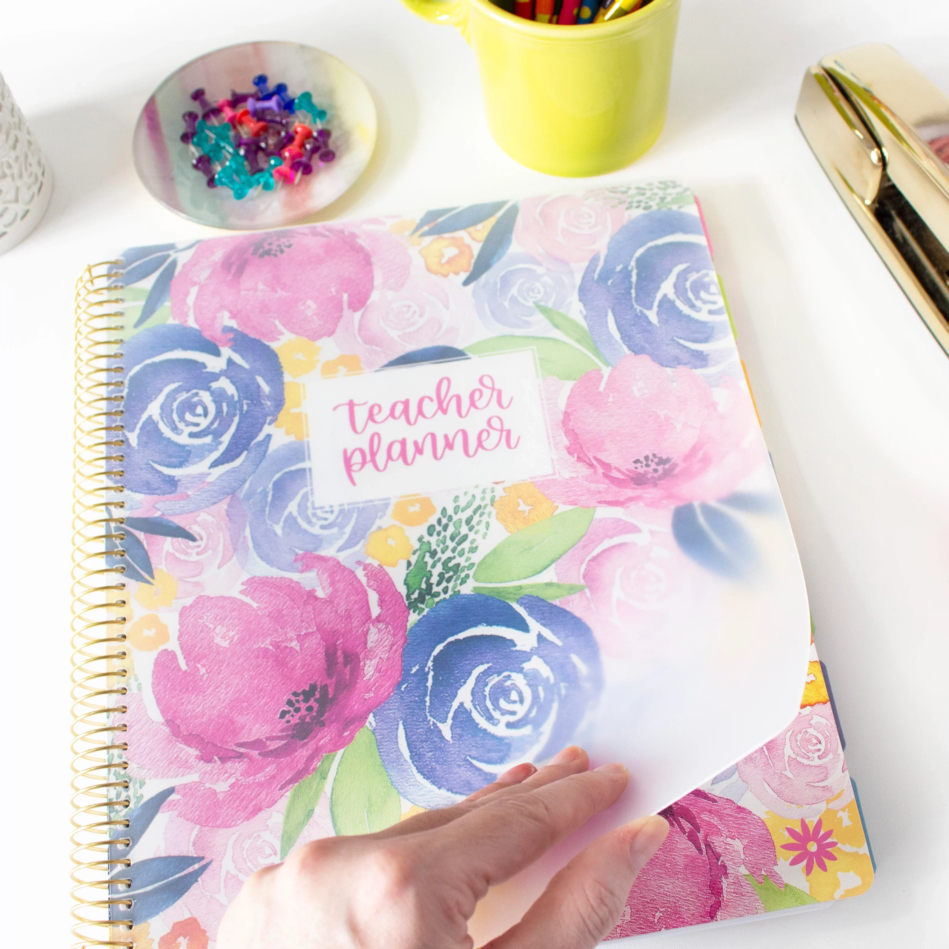 Undated Teacher Planner & Calendar, Watercolor Floral - Image 8