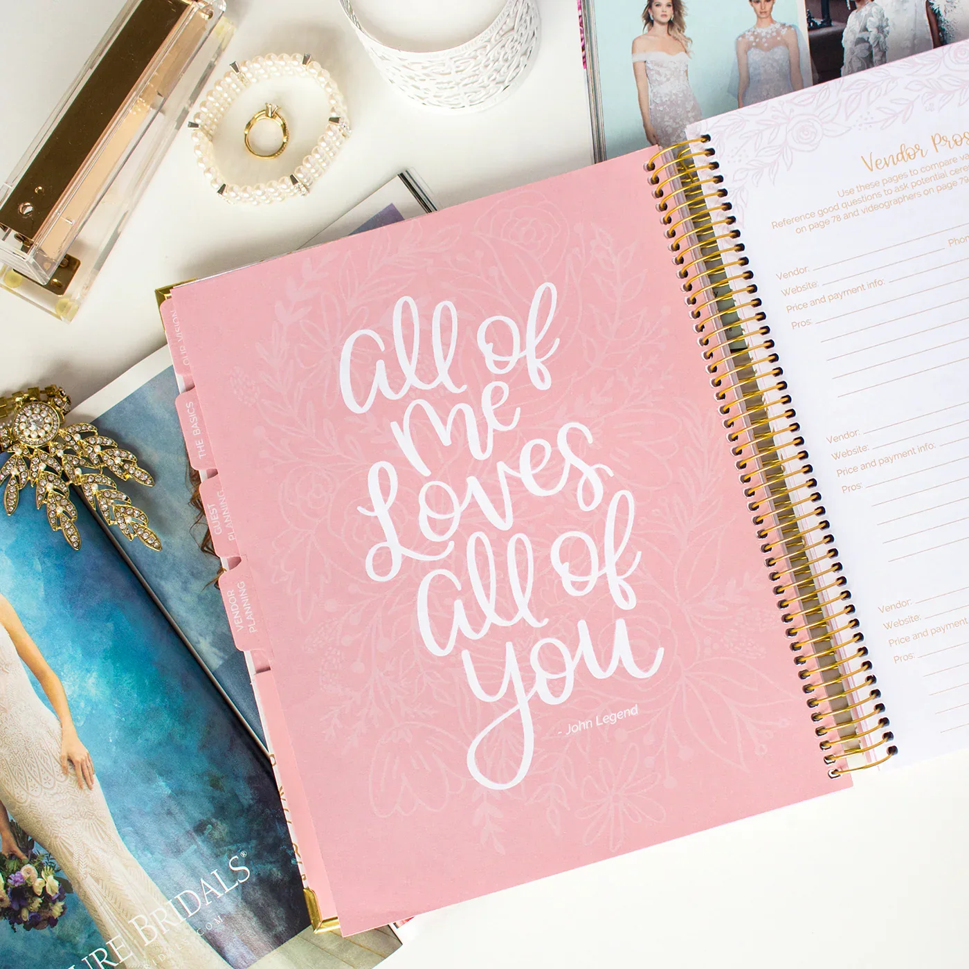 Wedding Planner & Calendar, Gold Floral - Image 10