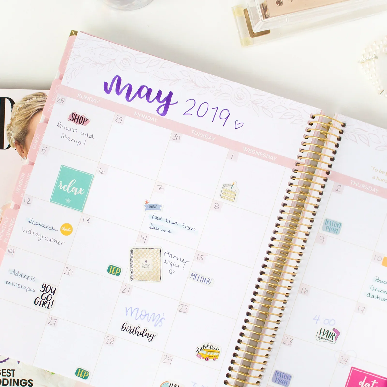Wedding Planner & Calendar, Gold Floral - Image 12