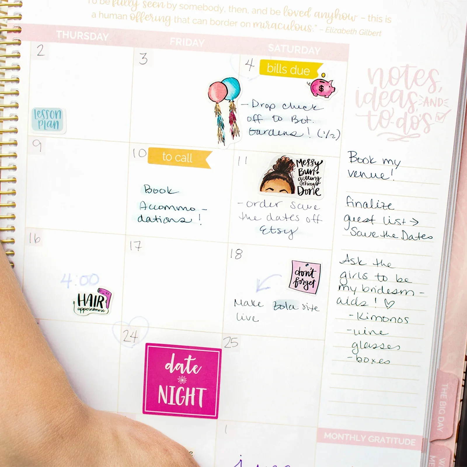 Wedding Planner & Calendar, Gold Floral - Image 13