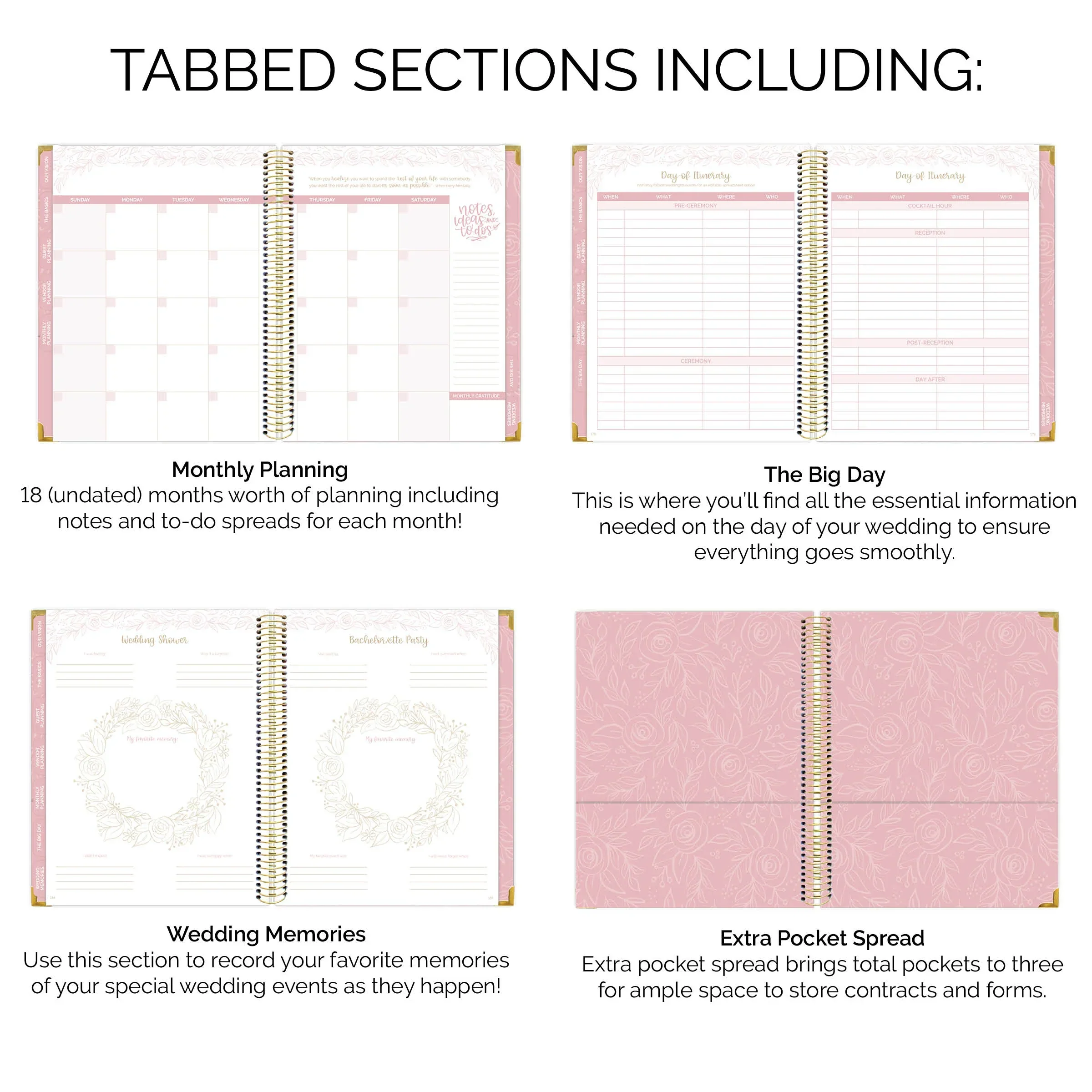 Wedding Planner & Calendar, Gold Floral - Image 5