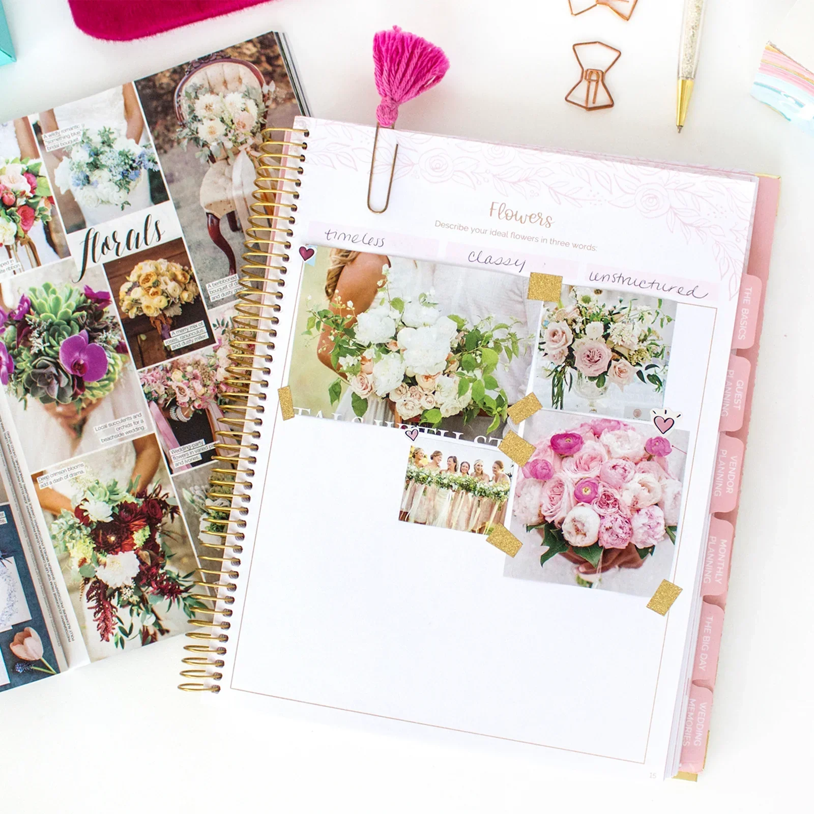 Wedding Planner & Calendar, Gold Floral - Image 9
