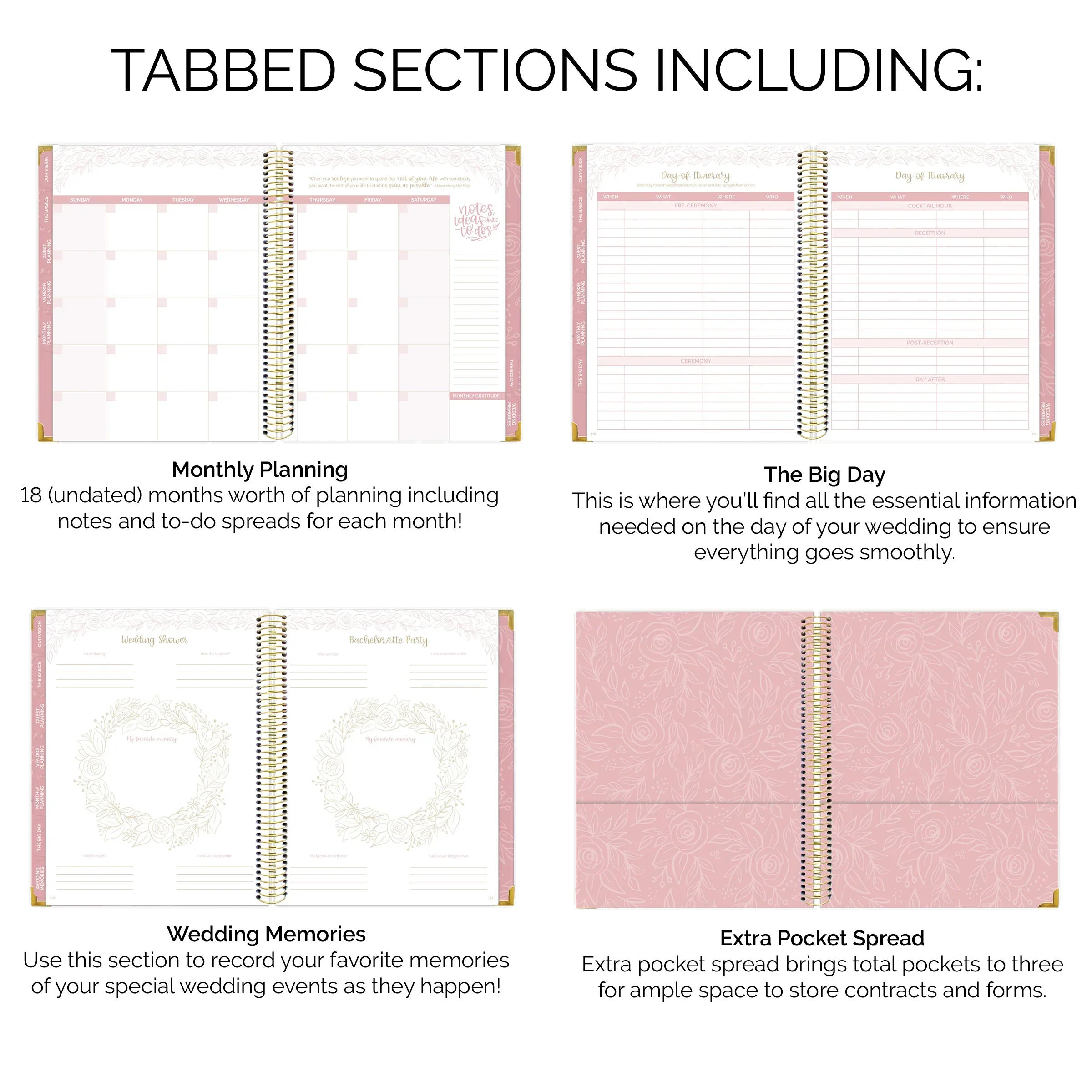 Wedding Planner & Calendar, Gold Scallops - Image 6