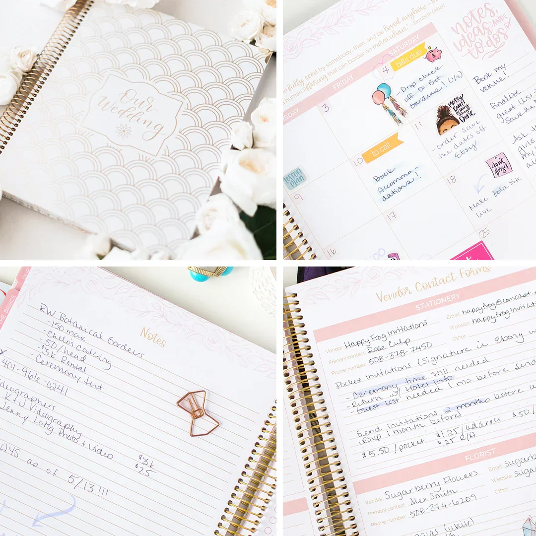 Wedding Planner & Calendar, Gold Scallops - Image 8