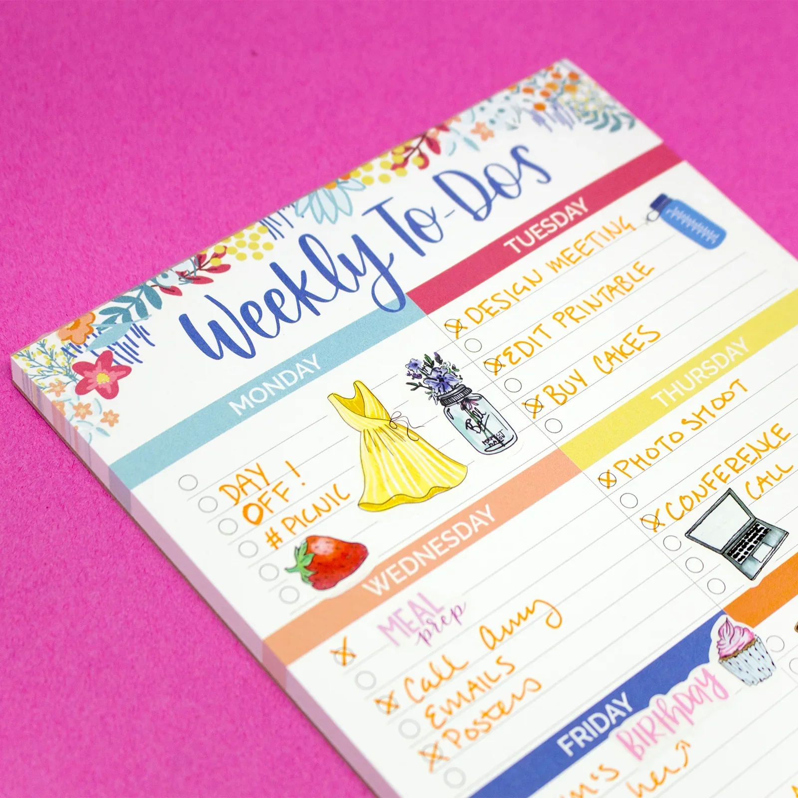 Planning Pad, 6" x 9", Weekly To-Dos with Magnets - Image 3
