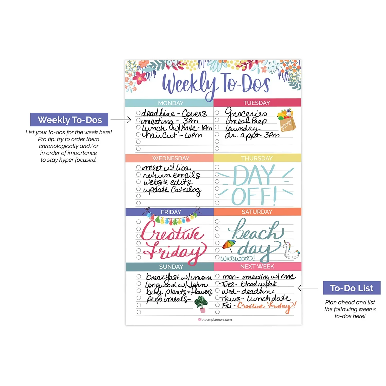 Planning Pad, 6" x 9", Weekly To-Dos with Magnets - Image 4